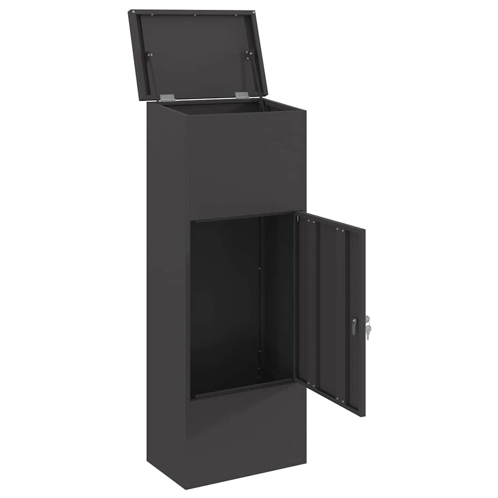 Boîte de dépôt de colis Noir 44.5 x 29 x 110.5 cm Acier