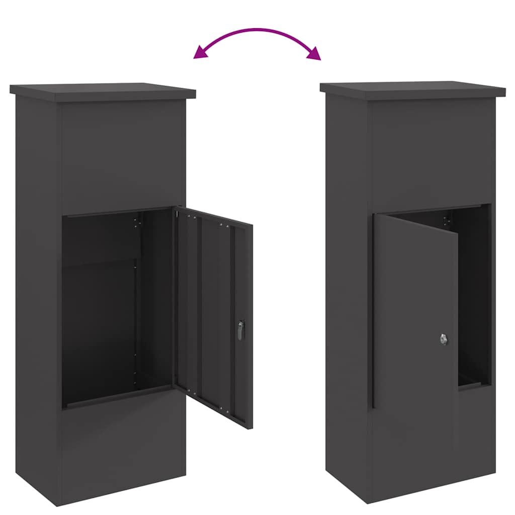 Boîte de dépôt de colis Noir 44.5 x 29 x 110.5 cm Acier