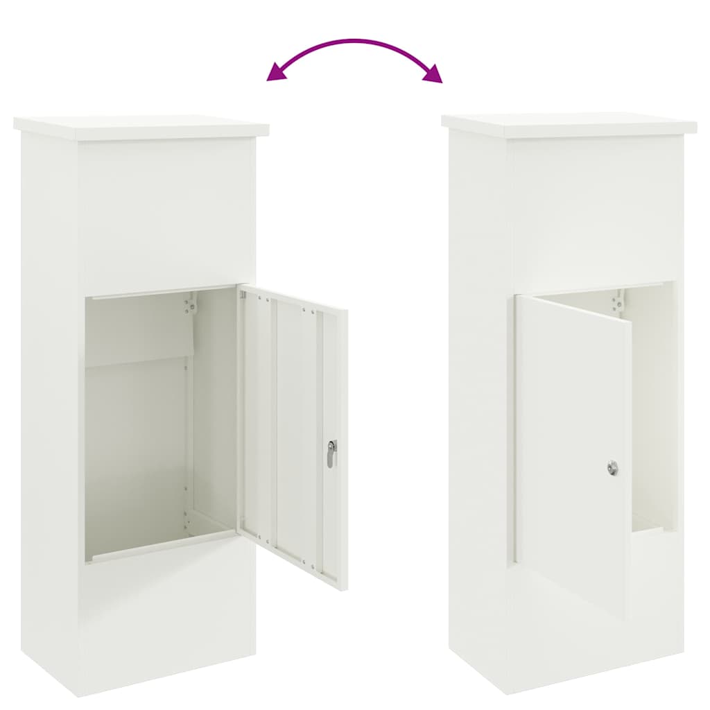 Boîte de dépôt de colis Blanc 44.5 x 29 x 110.5 cm Acier