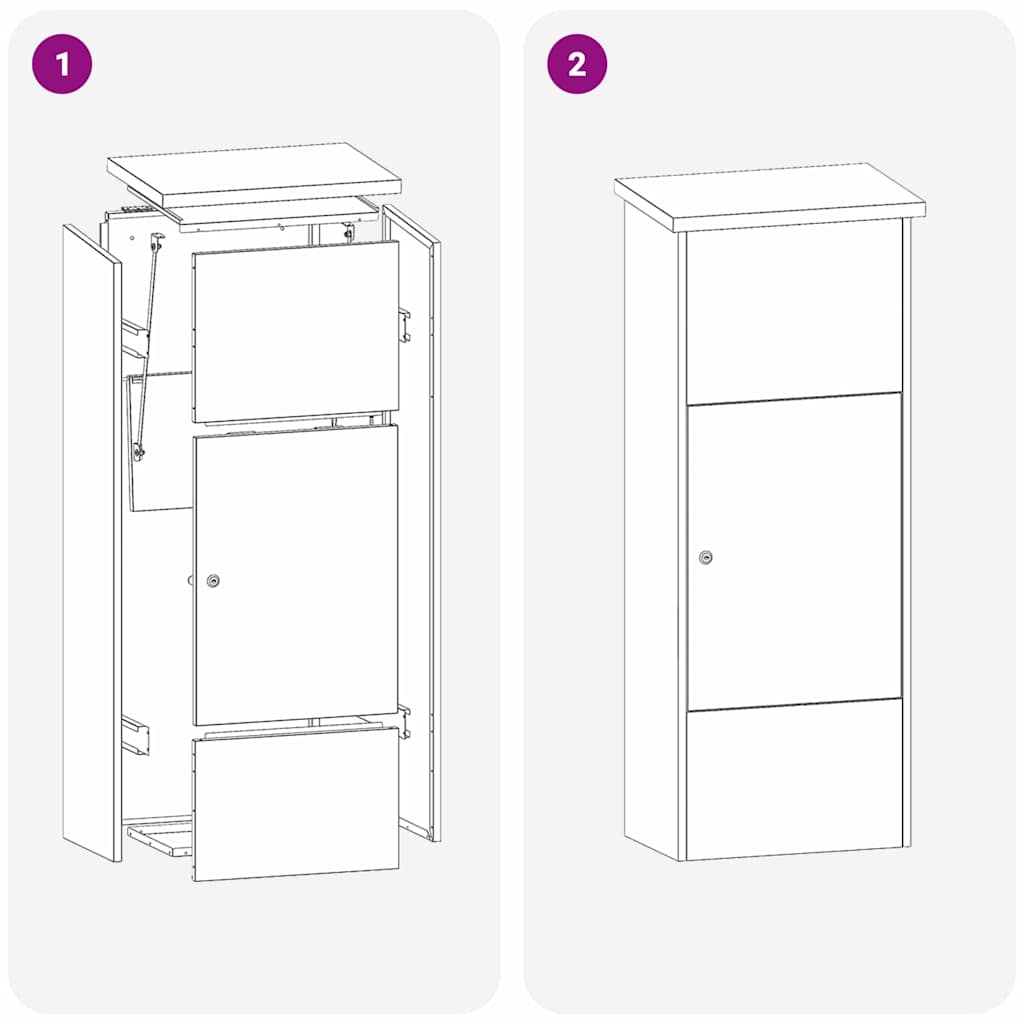 Boîte de dépôt de colis Anthracite 44.5 x 29 x 110.5 cm Acier