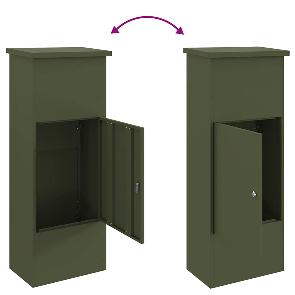 Boîte de dépôt de colis Vert olive 44.5 x 29 x 110.5 cm Acier