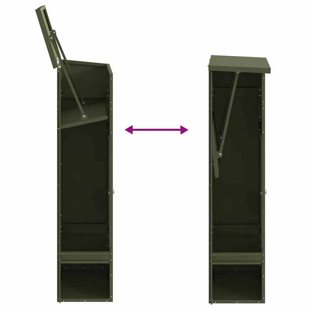 Boîte de dépôt de colis Vert olive 44.5 x 29 x 110.5 cm Acier