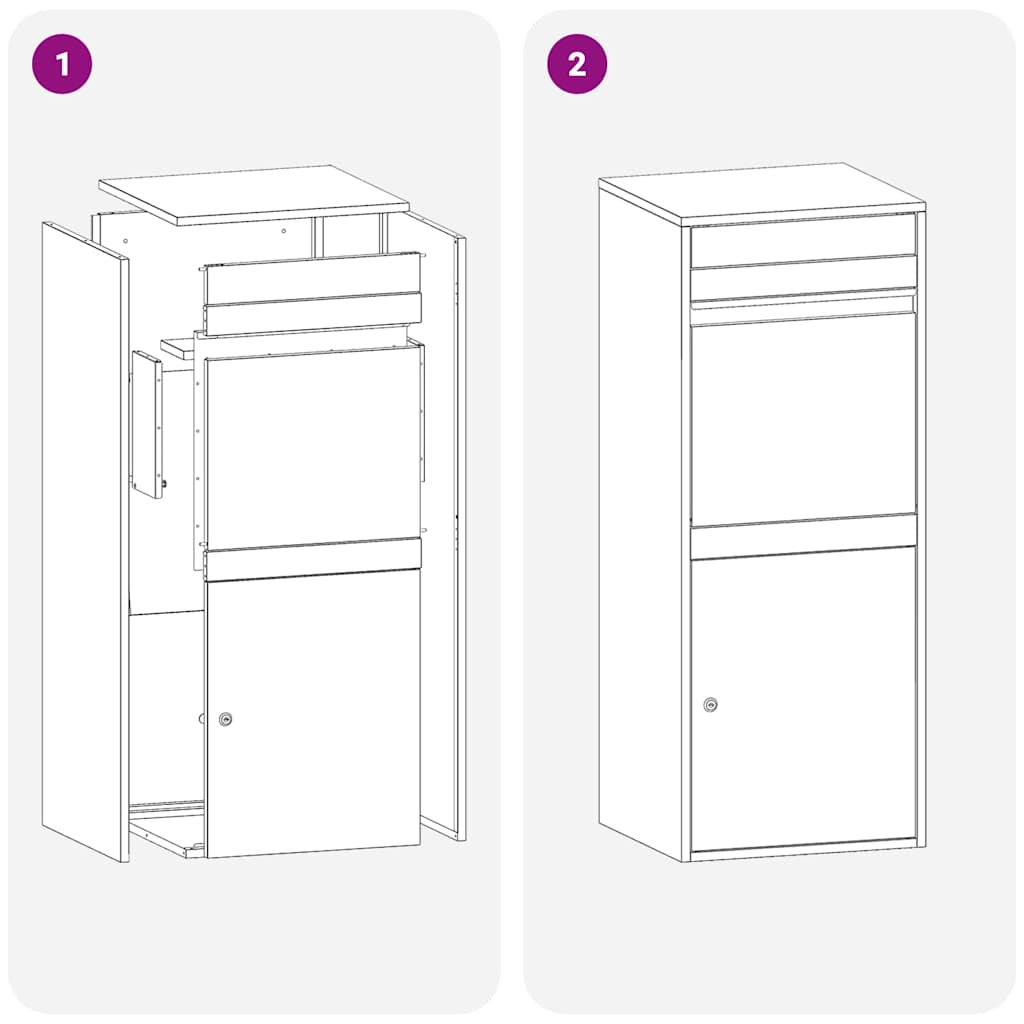 Boîte de dépôt de colis Anthracite 41 x 38 x 103 cm Acier