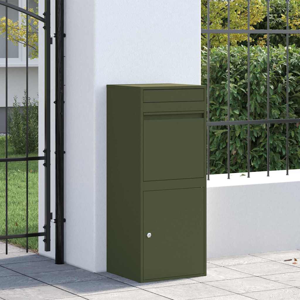 Boîte de dépôt de colis Vert olive 41 x 38 x 103 cm Acier