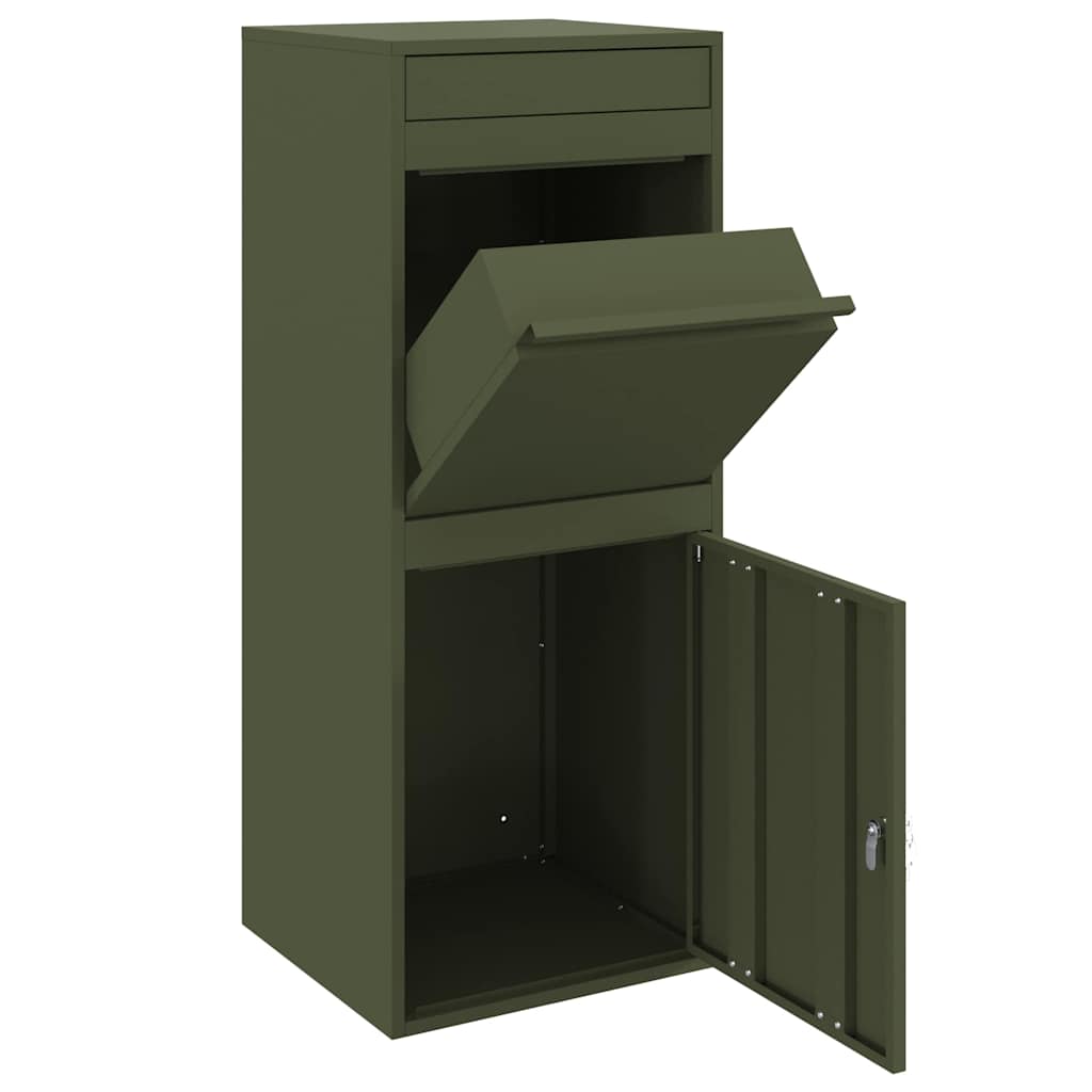 Boîte de dépôt de colis Vert olive 41 x 38 x 103 cm Acier