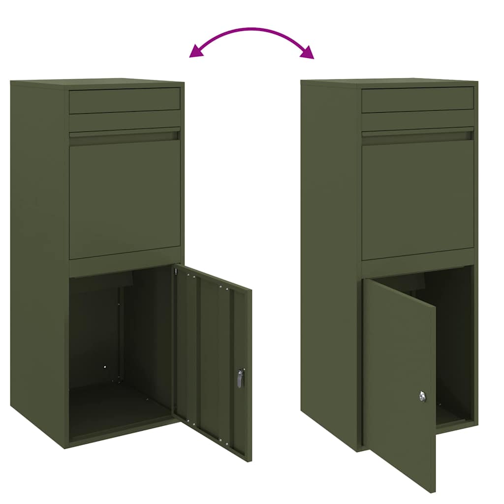Boîte de dépôt de colis Vert olive 41 x 38 x 103 cm Acier