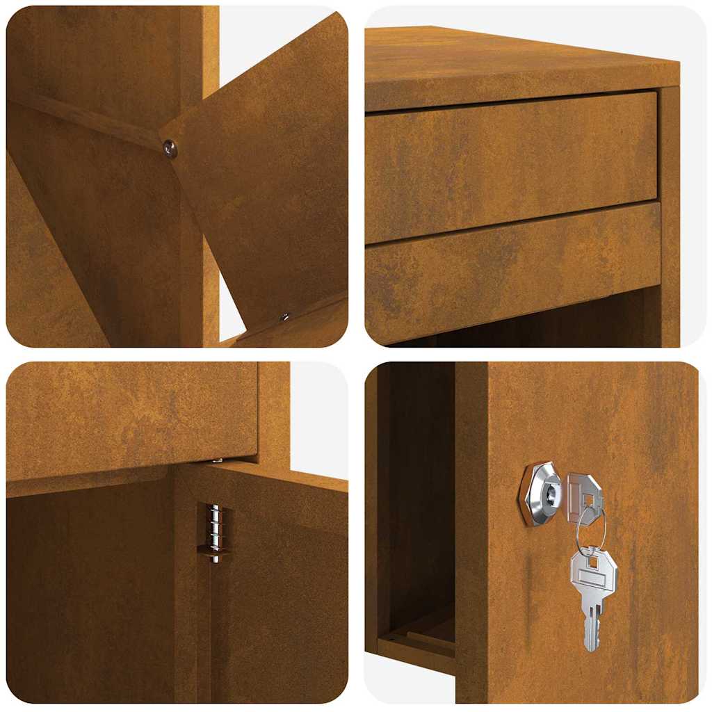 Boîte de dépôt de colis Rouillé 41 x 38 x 103 cm