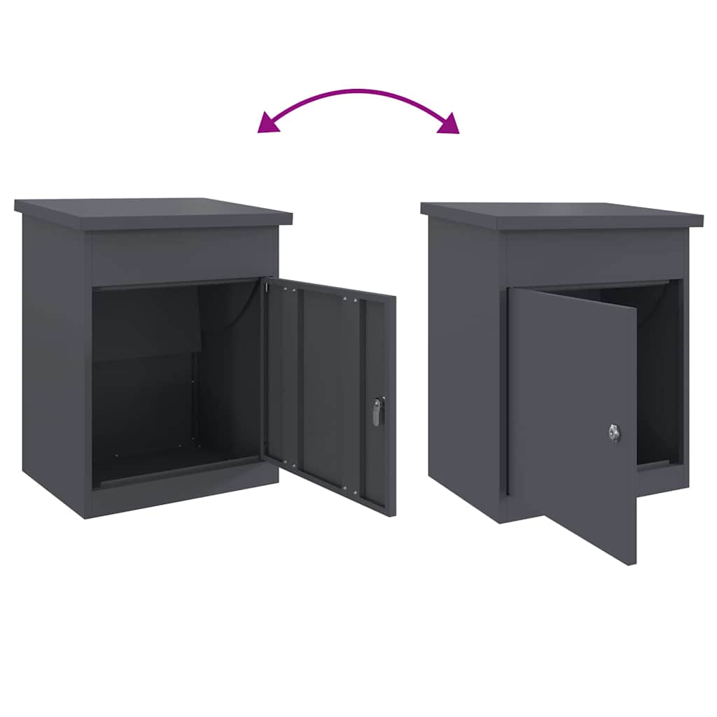 Boîte de dépôt de colis Anthracite 44 x 35 x 59 cm Acier
