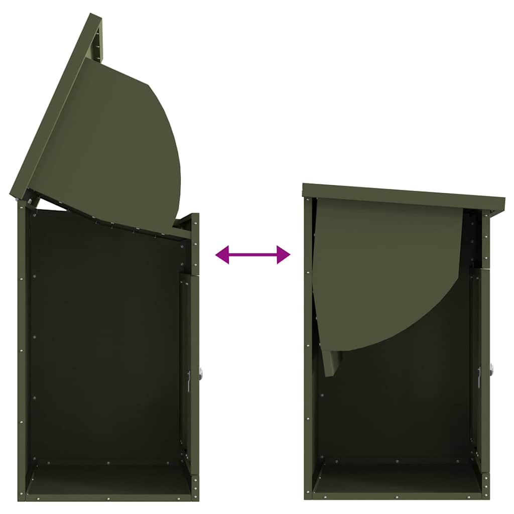 Boîte de dépôt de colis Vert olive 44 x 35 x 59 cm Acier