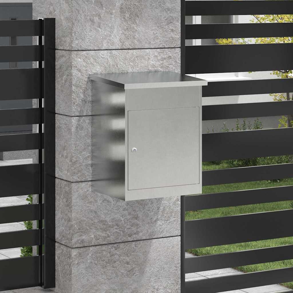 Boîte de dépôt de colis Noir 44 x 35 x 59 cm Acier inoxydable