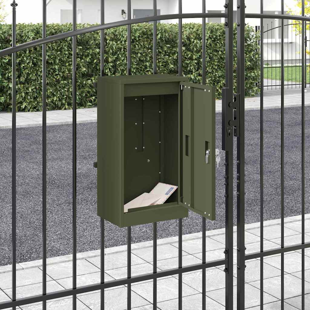 boîte aux lettres Vert olive 30 x 23 x 55 cm Acier