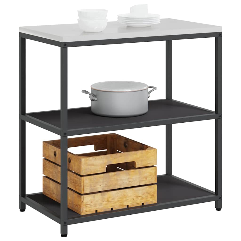 Étagère de rangement de cuisine avec étagère Noir Acier