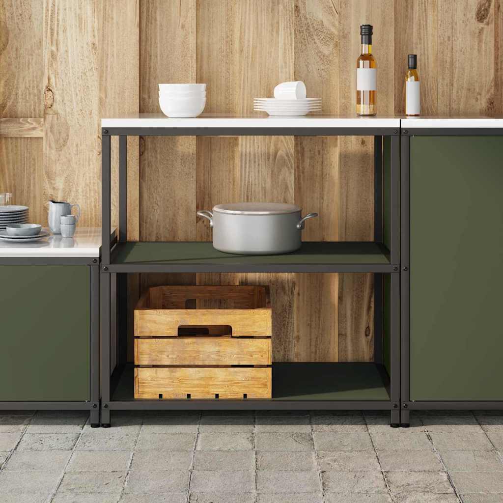 Étagère de rangement de cuisine avec étagère Vert olive Acier