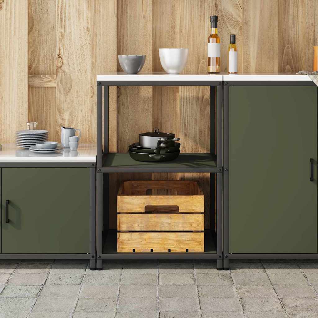 Étagère de rangement de cuisine avec étagère Vert olive Acier