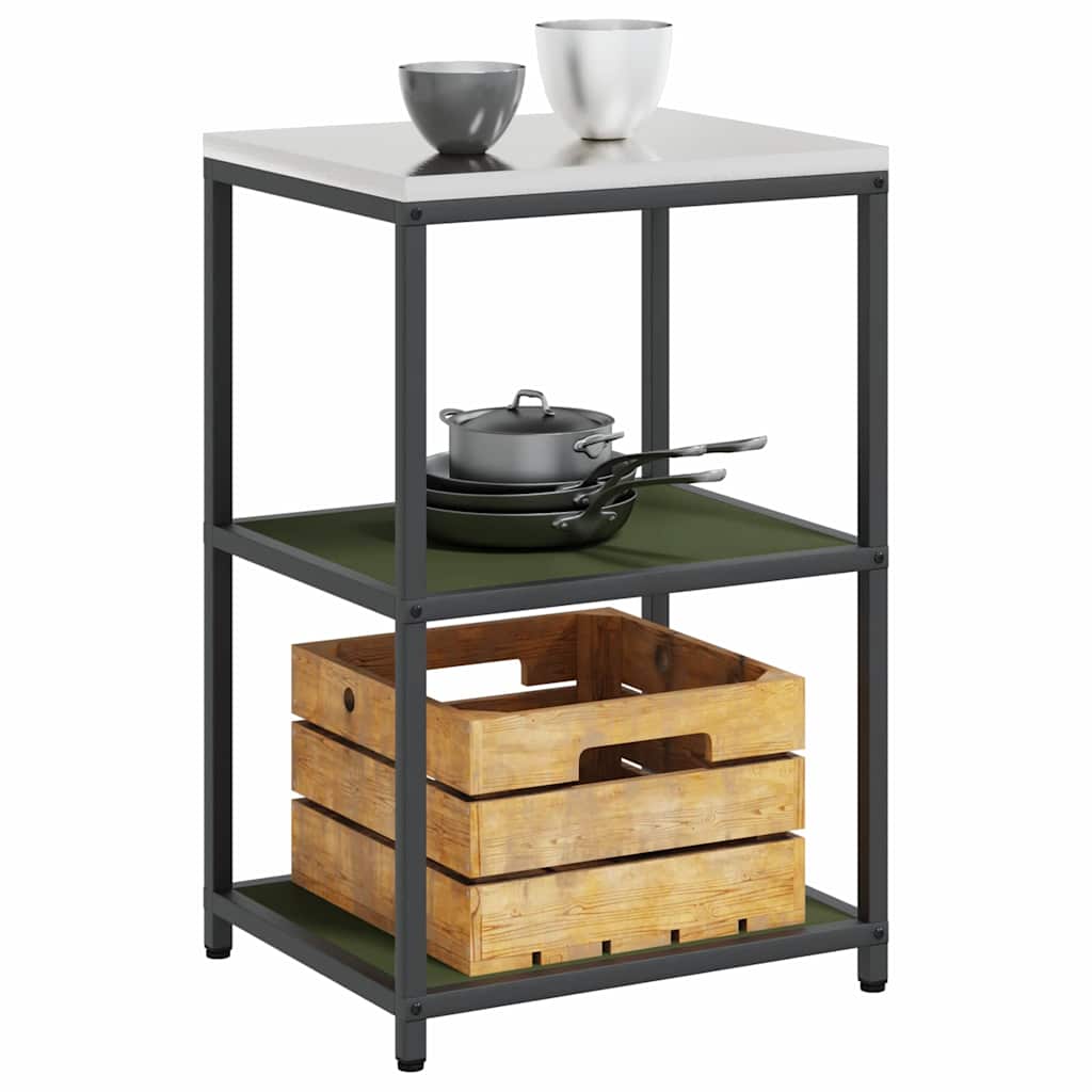 Étagère de rangement de cuisine avec étagère Vert olive Acier