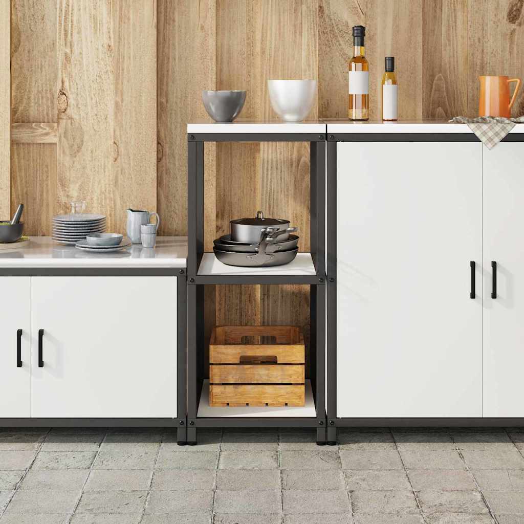 Étagère de rangement de cuisine avec étagère Blanc Acier
