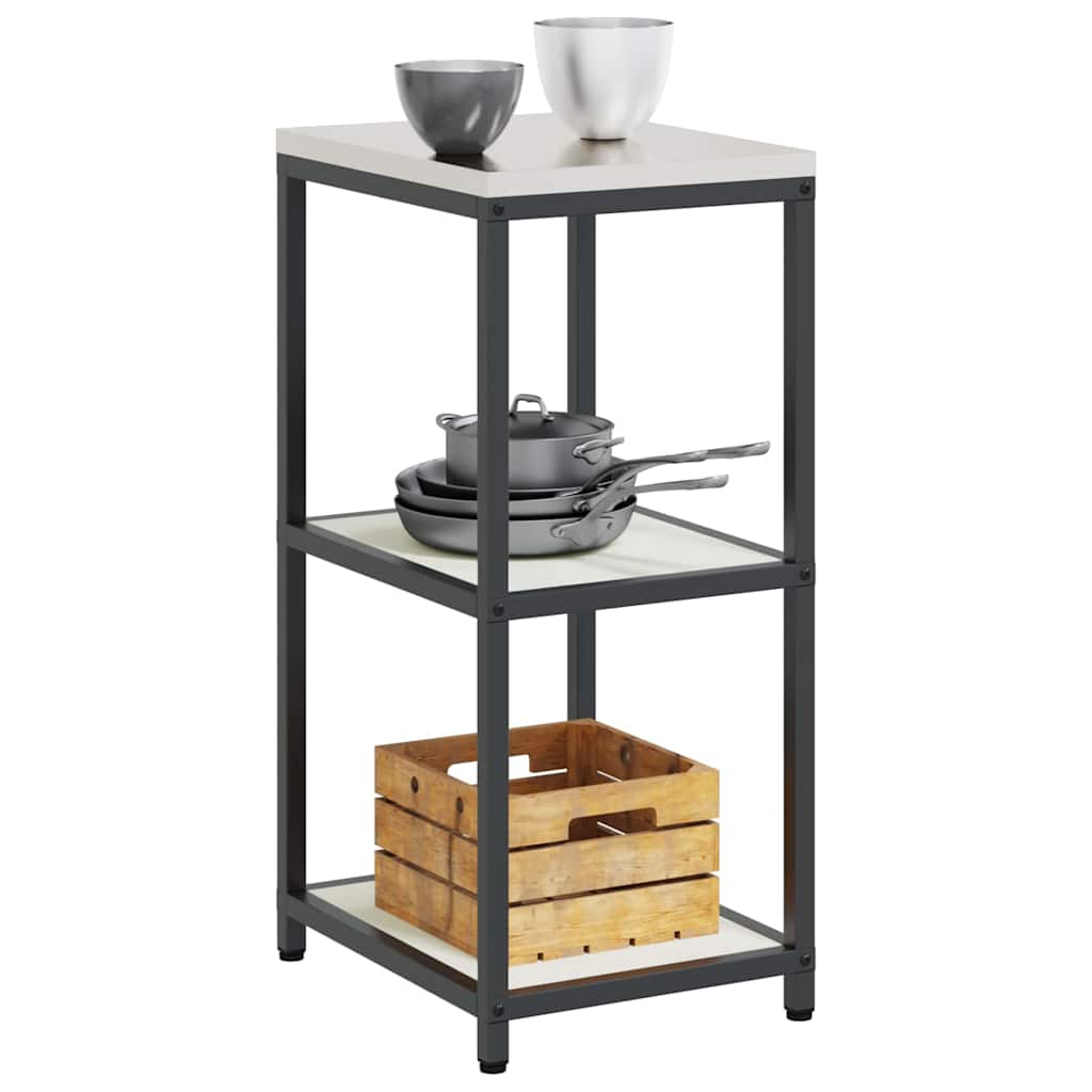 Étagère de rangement de cuisine avec étagère Blanc Acier