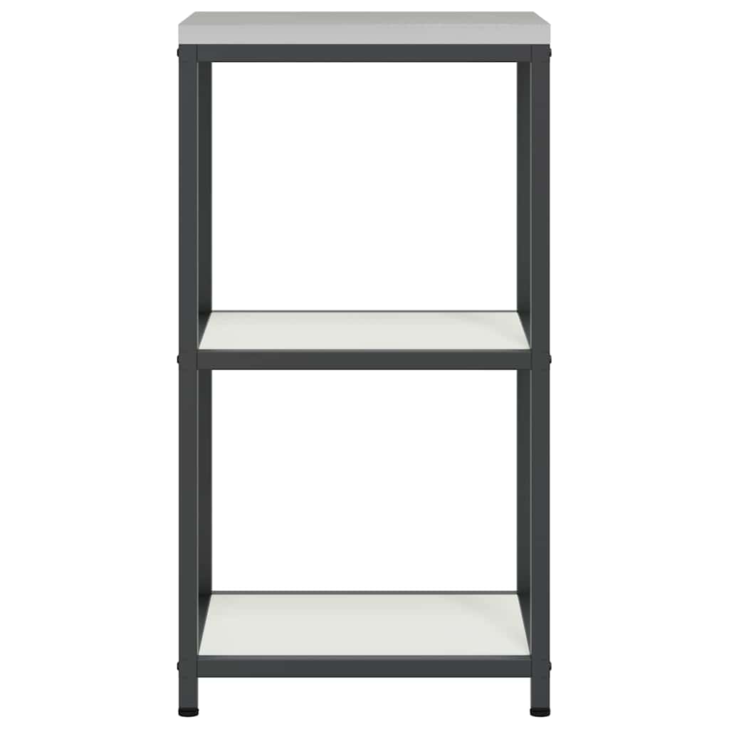 Étagère de rangement de cuisine avec étagère Blanc Acier