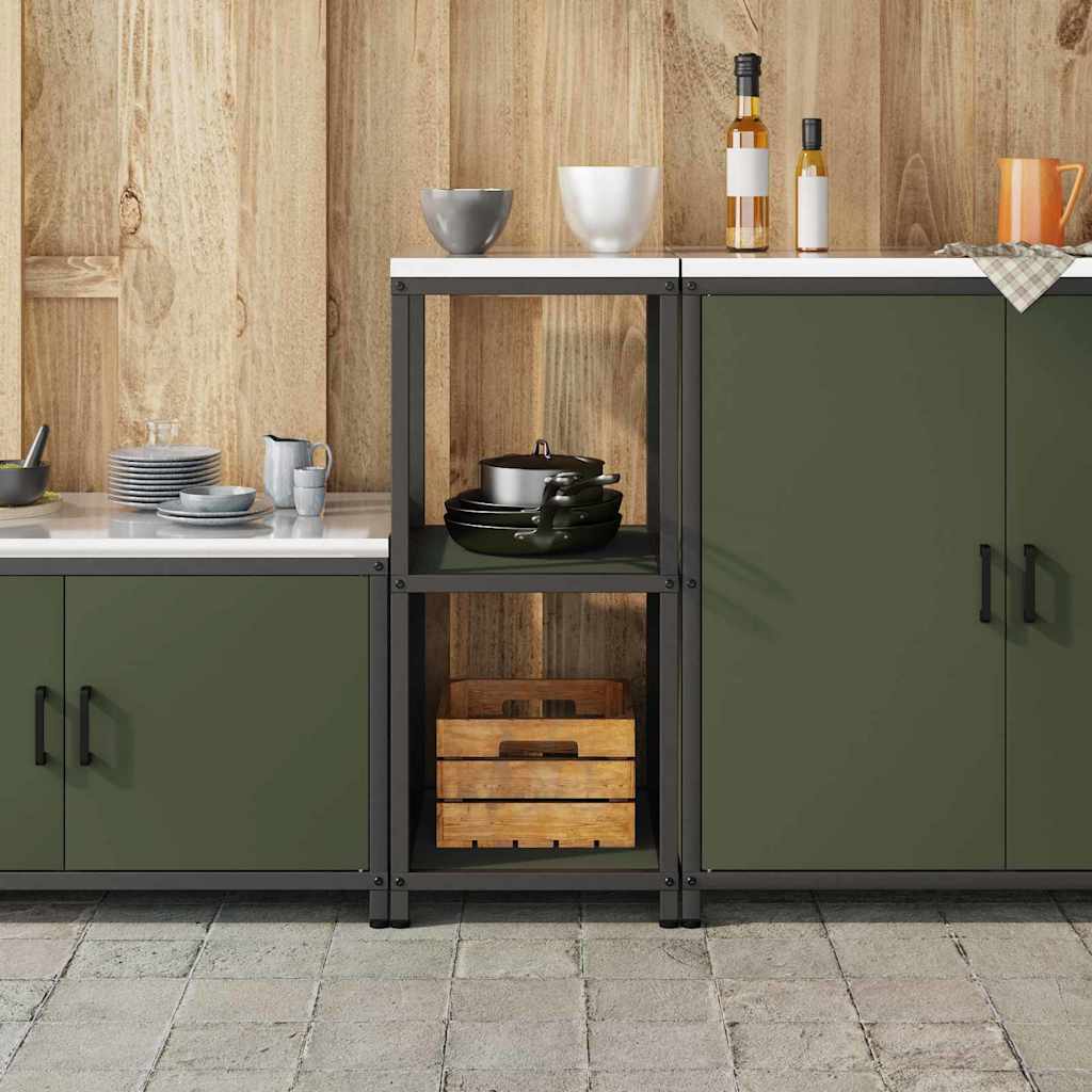 Étagère de rangement de cuisine avec étagère Vert olive Acier