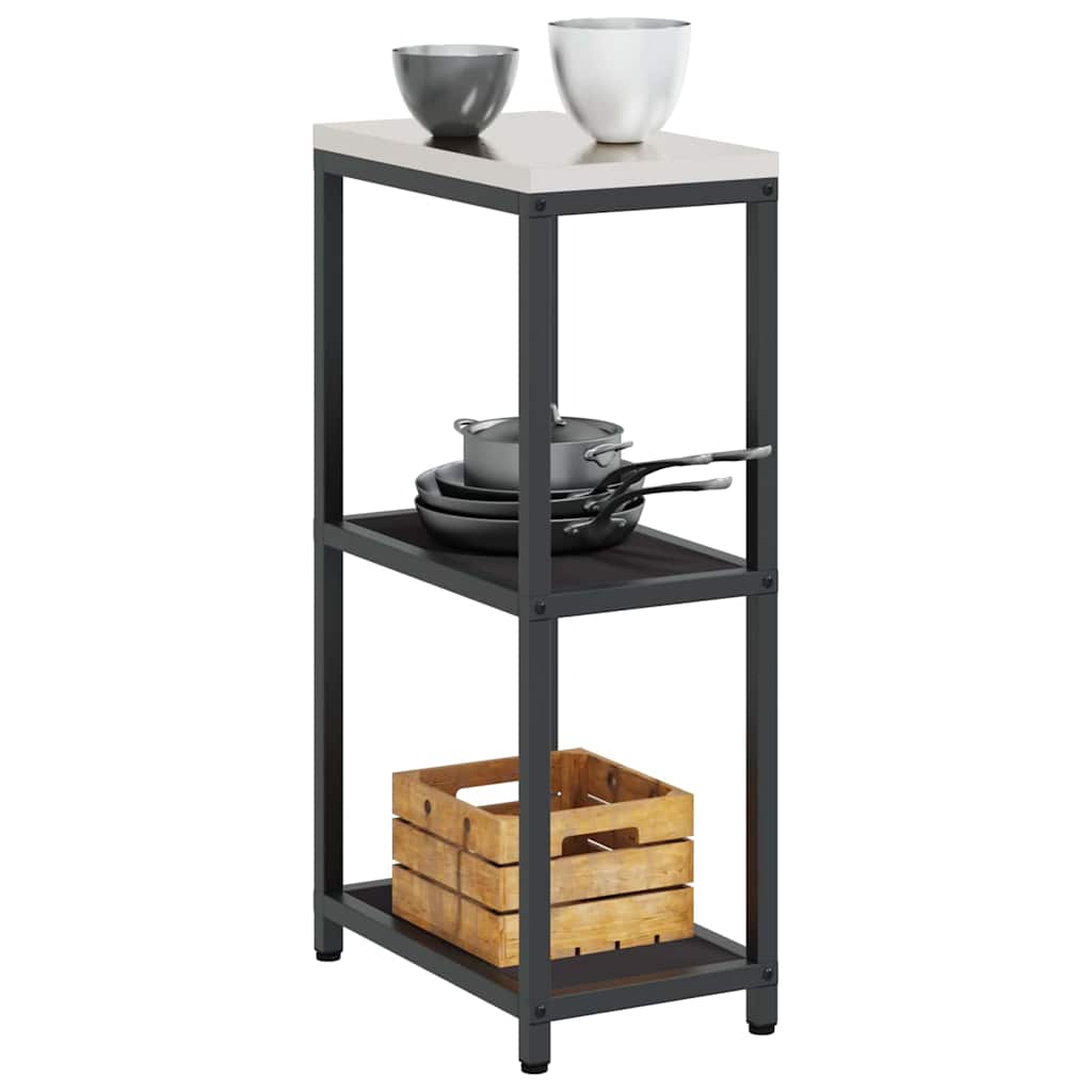 Étagère de rangement de cuisine avec étagère Noir Acier