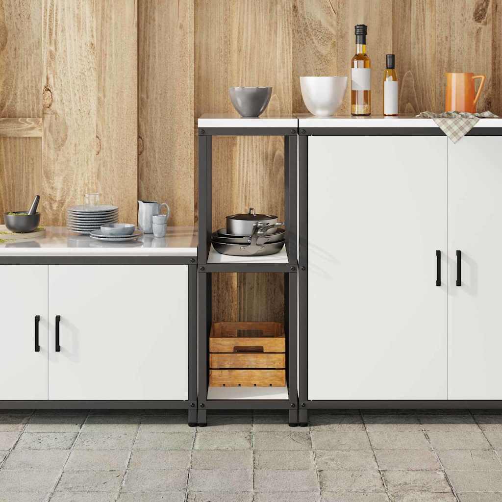 Étagère de rangement de cuisine avec étagère Blanc Acier