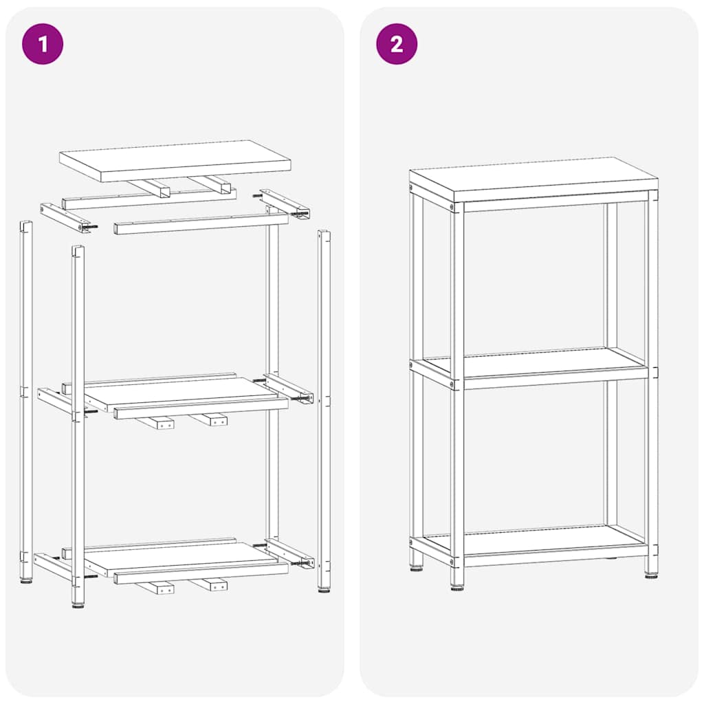 Étagère de rangement de cuisine avec étagère Anthracite Acier