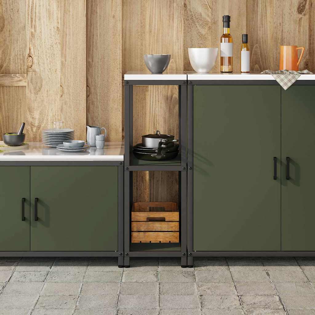 Étagère de rangement de cuisine avec étagère Vert olive Acier