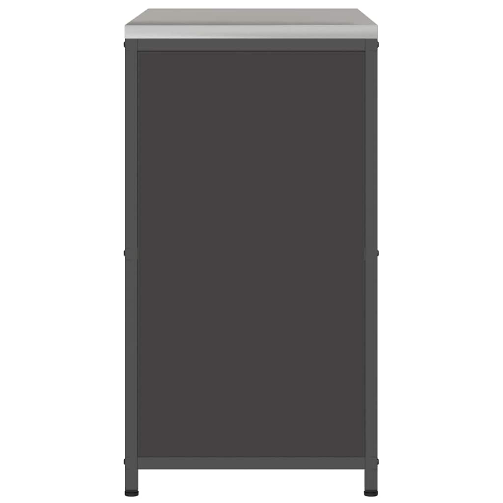 Meuble de rangement de cuisine avec étagère Noir Acier