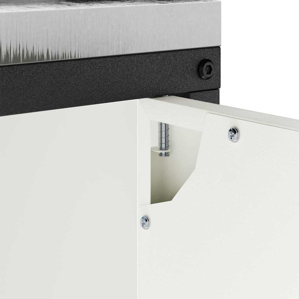 Meuble de rangement de cuisine avec étagère Blanc Acier