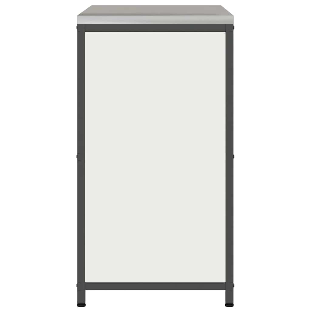 Meuble de rangement de cuisine avec étagère Blanc Acier