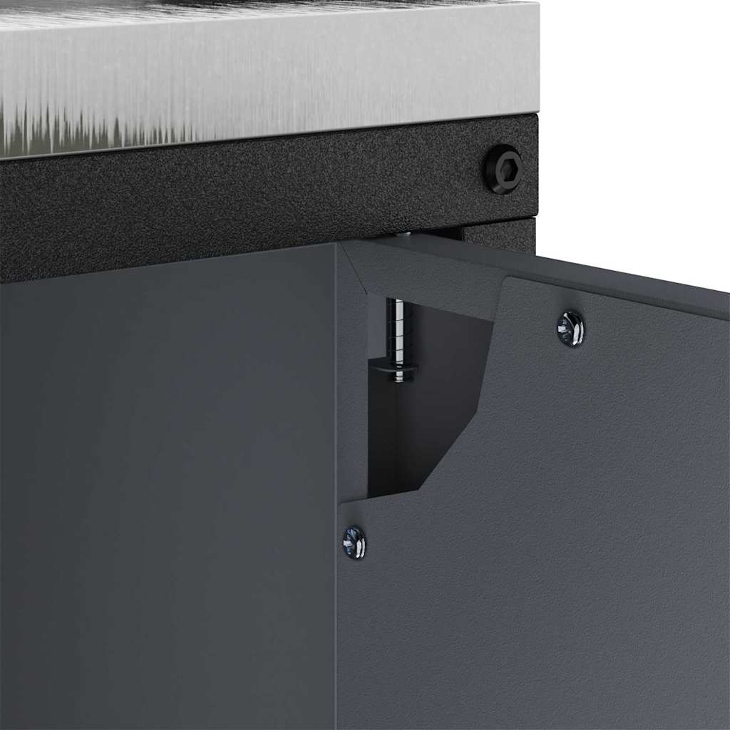 Meuble de rangement de cuisine avec étagère Anthracite Acier