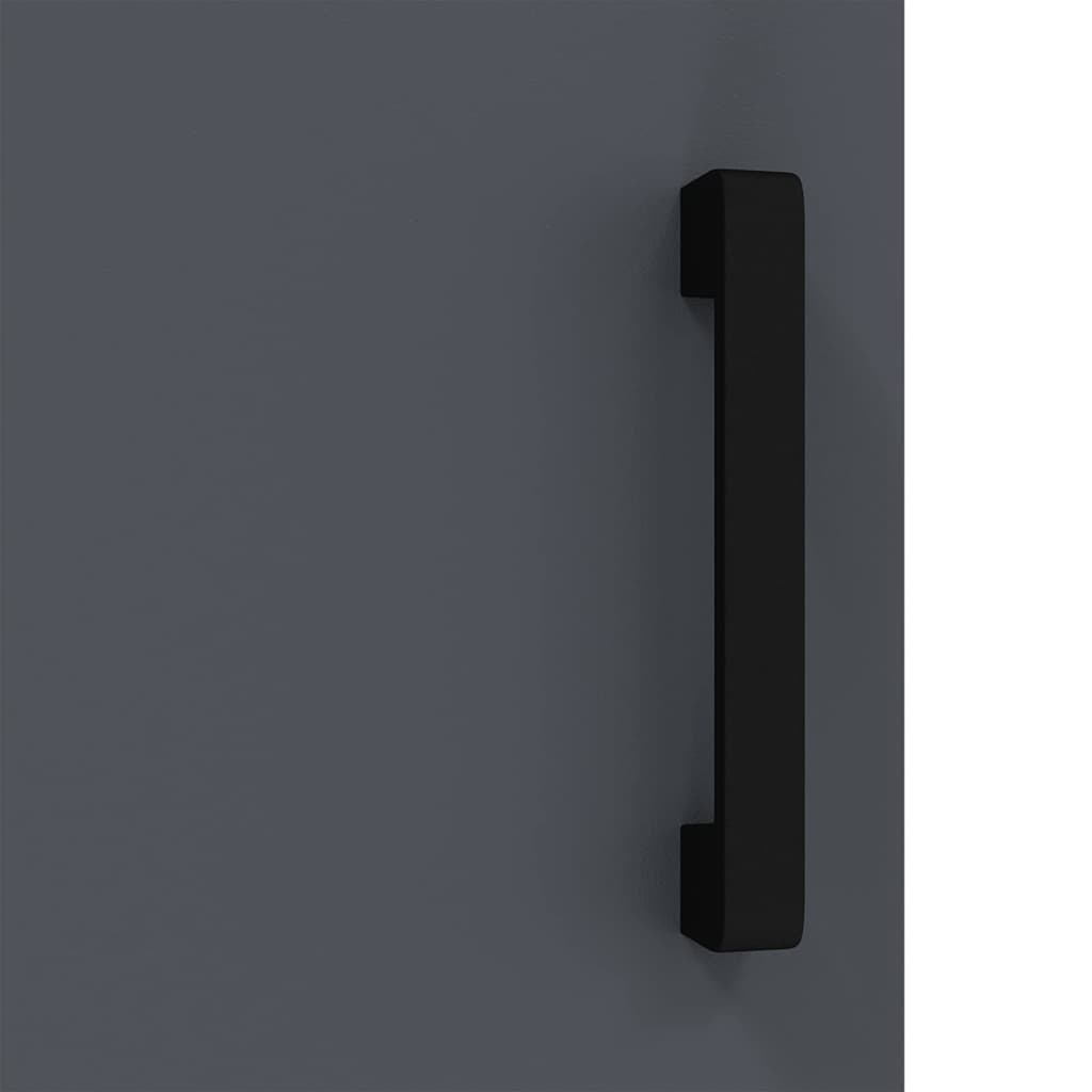 Meuble de rangement de cuisine avec étagère Anthracite Acier