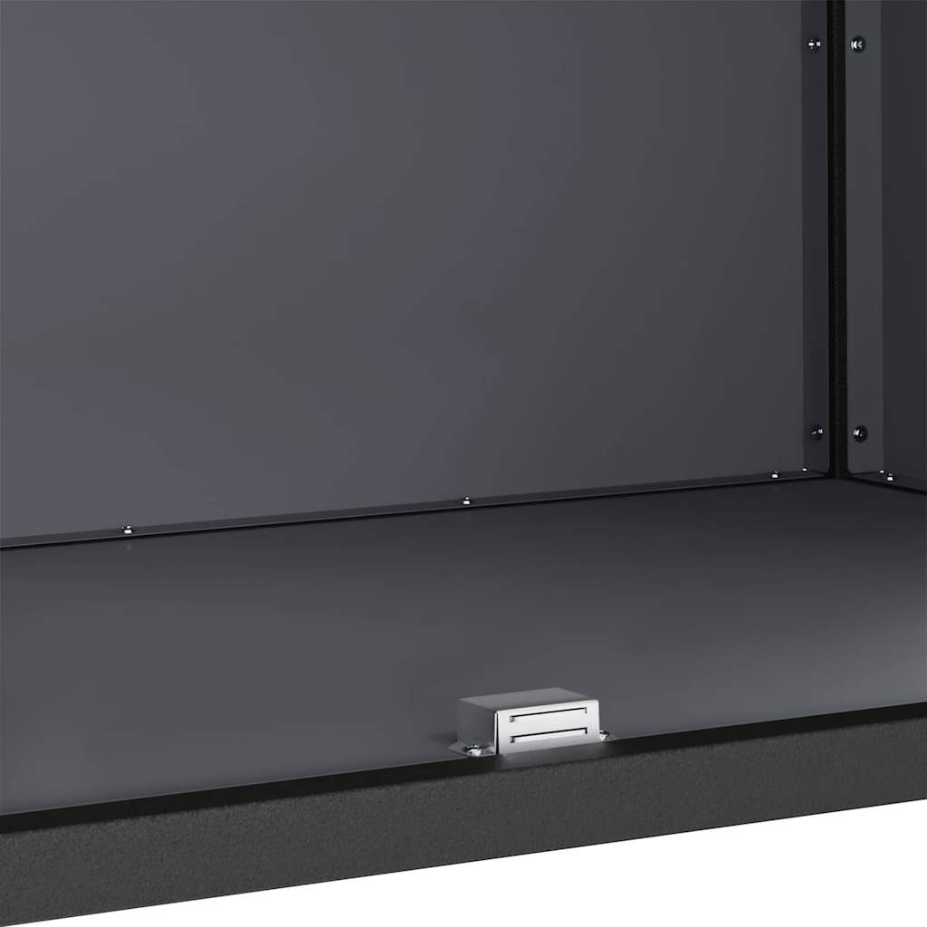 Meuble de rangement de cuisine avec étagère Anthracite Acier