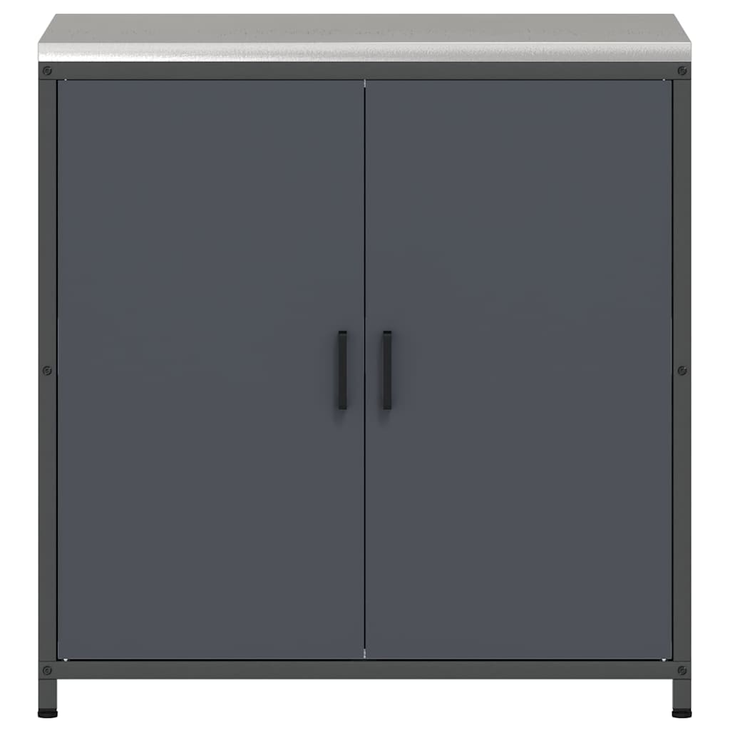 Meuble de rangement de cuisine avec étagère Anthracite Acier