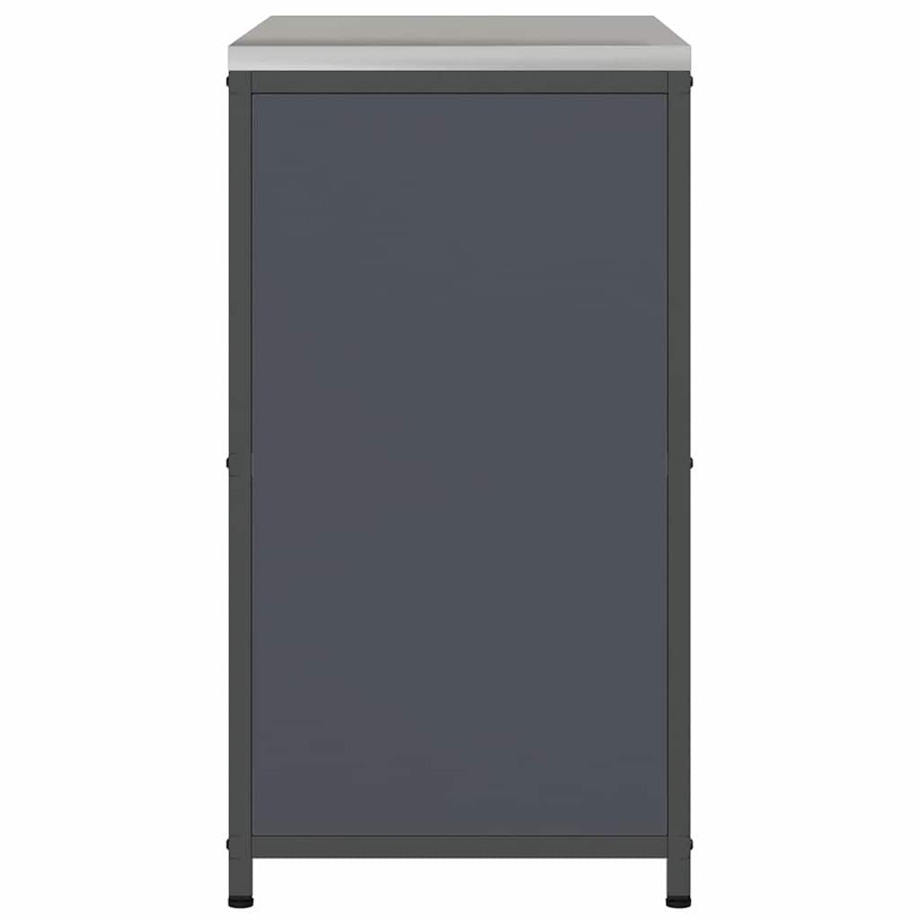 Meuble de rangement de cuisine avec étagère Anthracite Acier