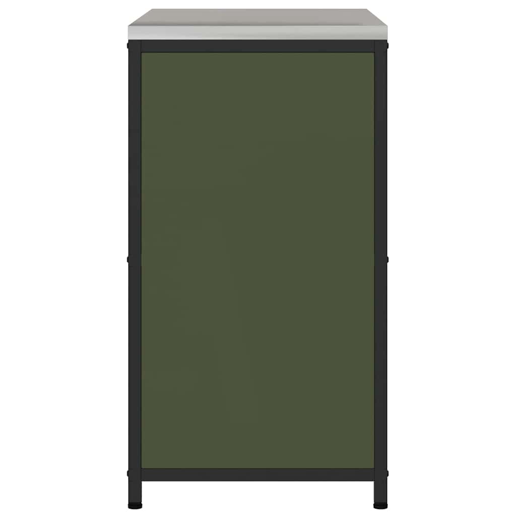 Meuble de rangement de cuisine avec étagère Vert olive Acier