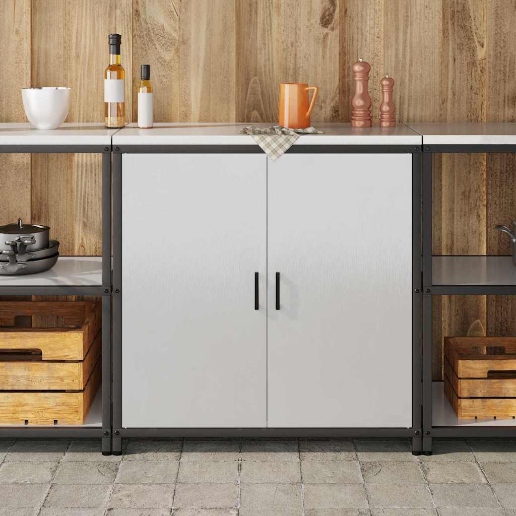 Meuble de rangement de cuisine Argenté Acier inoxydable