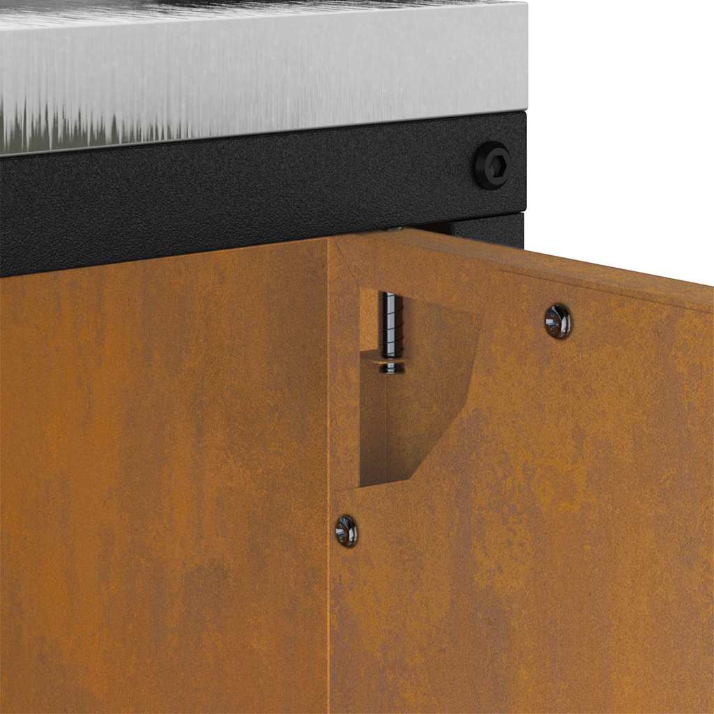 Meuble de rangement de cuisine avec étagère avec porte Rouillé