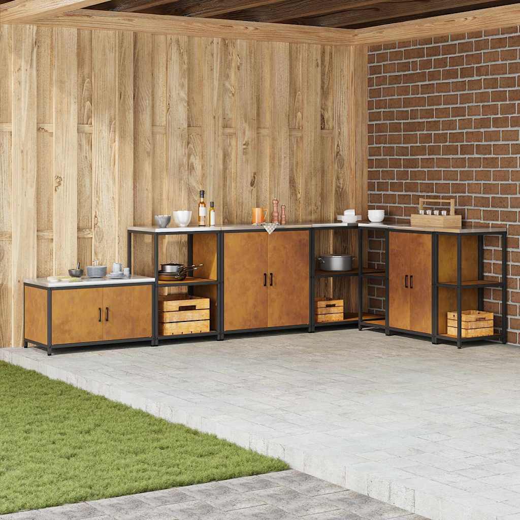 Meuble de rangement de cuisine avec étagère avec porte Rouillé