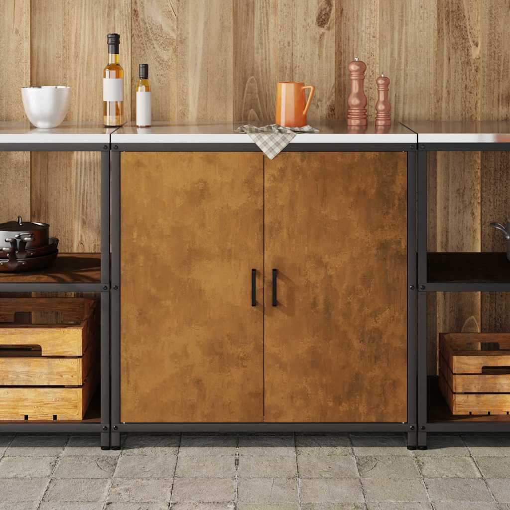 Meuble de rangement de cuisine avec étagère avec porte Rouillé