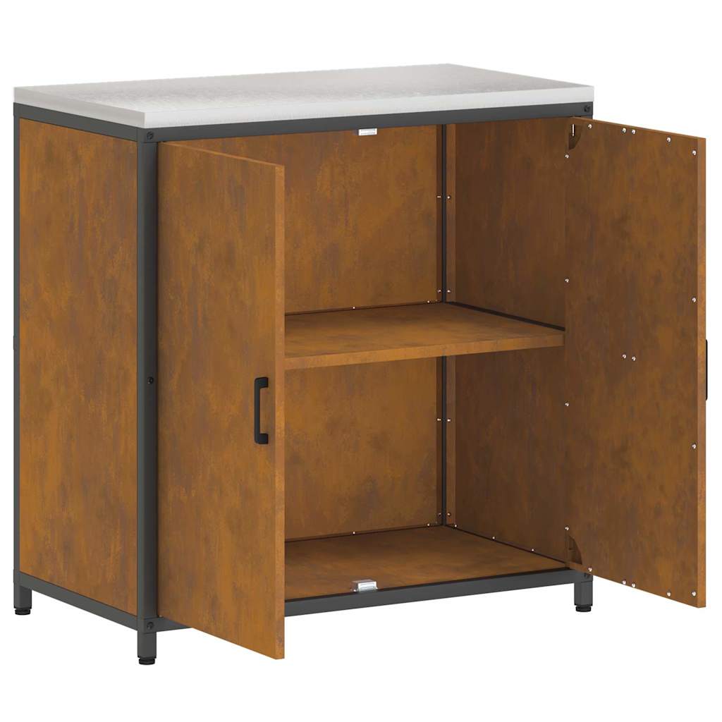 Meuble de rangement de cuisine avec étagère avec porte Rouillé
