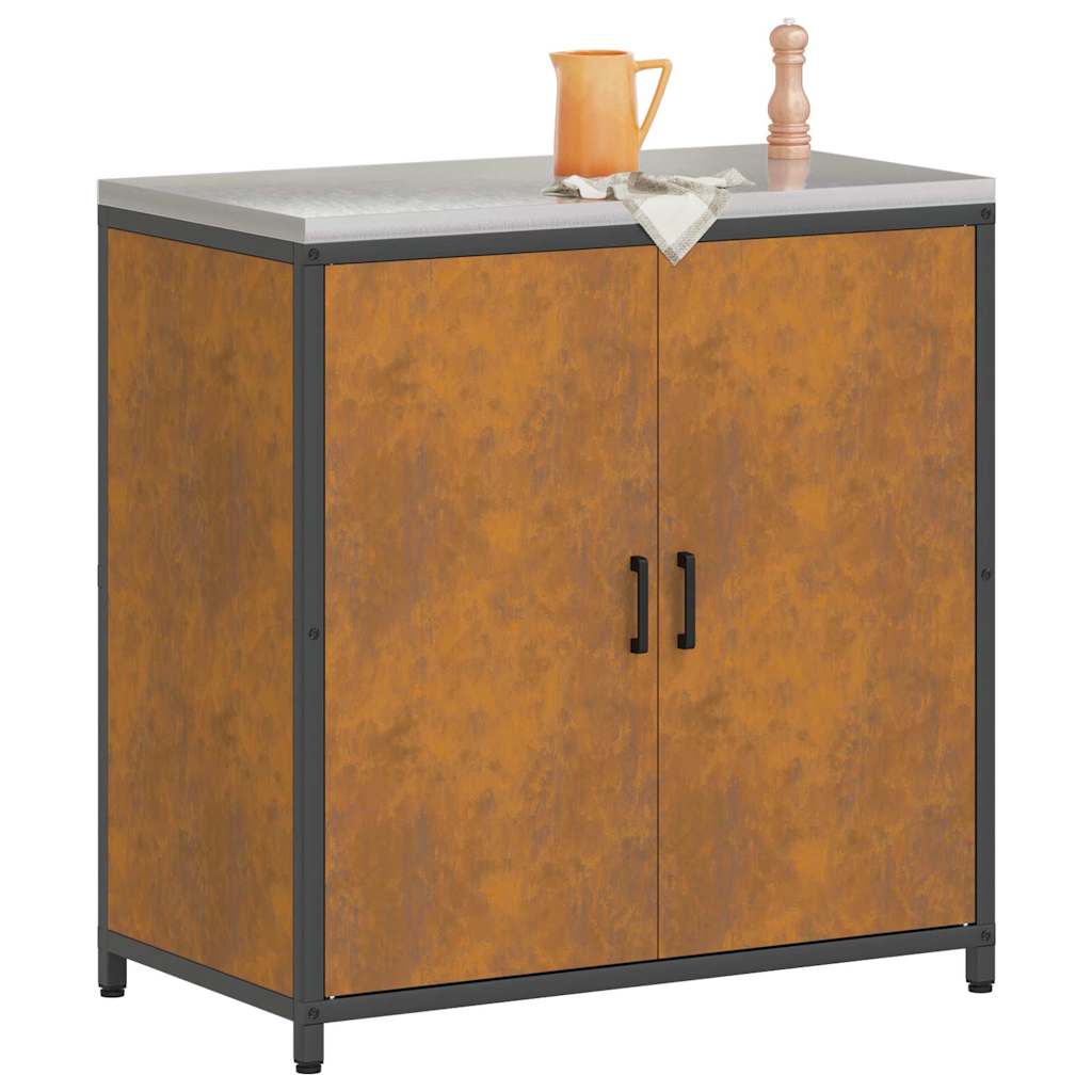Meuble de rangement de cuisine avec étagère avec porte Rouillé