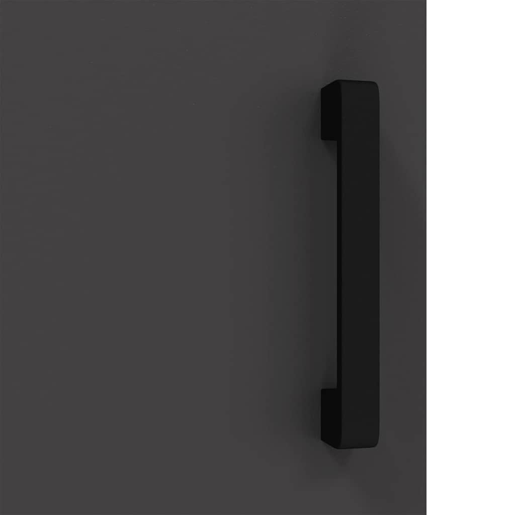 Meuble de rangement de cuisine avec étagère Noir Acier