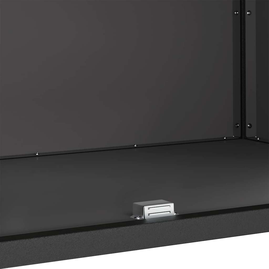 Meuble de rangement de cuisine avec étagère Noir Acier