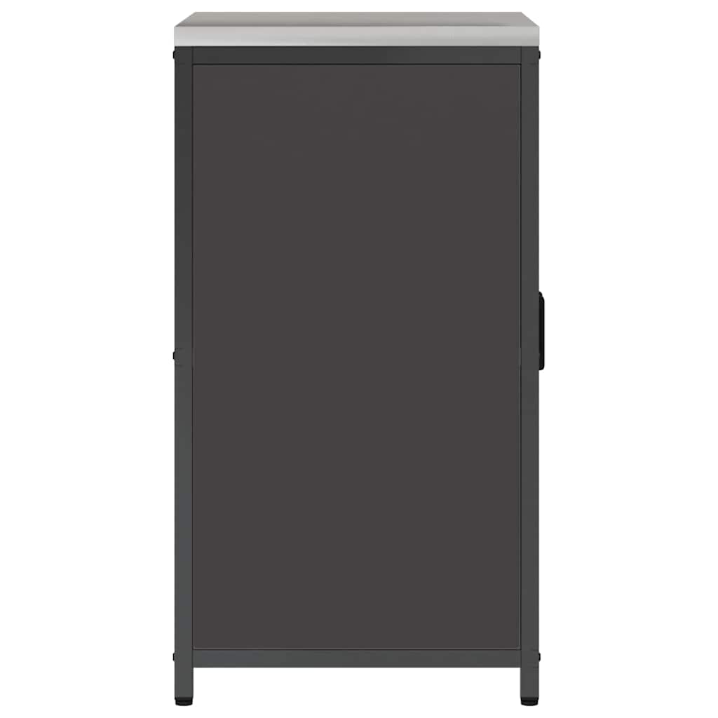Meuble de rangement de cuisine avec étagère Noir Acier