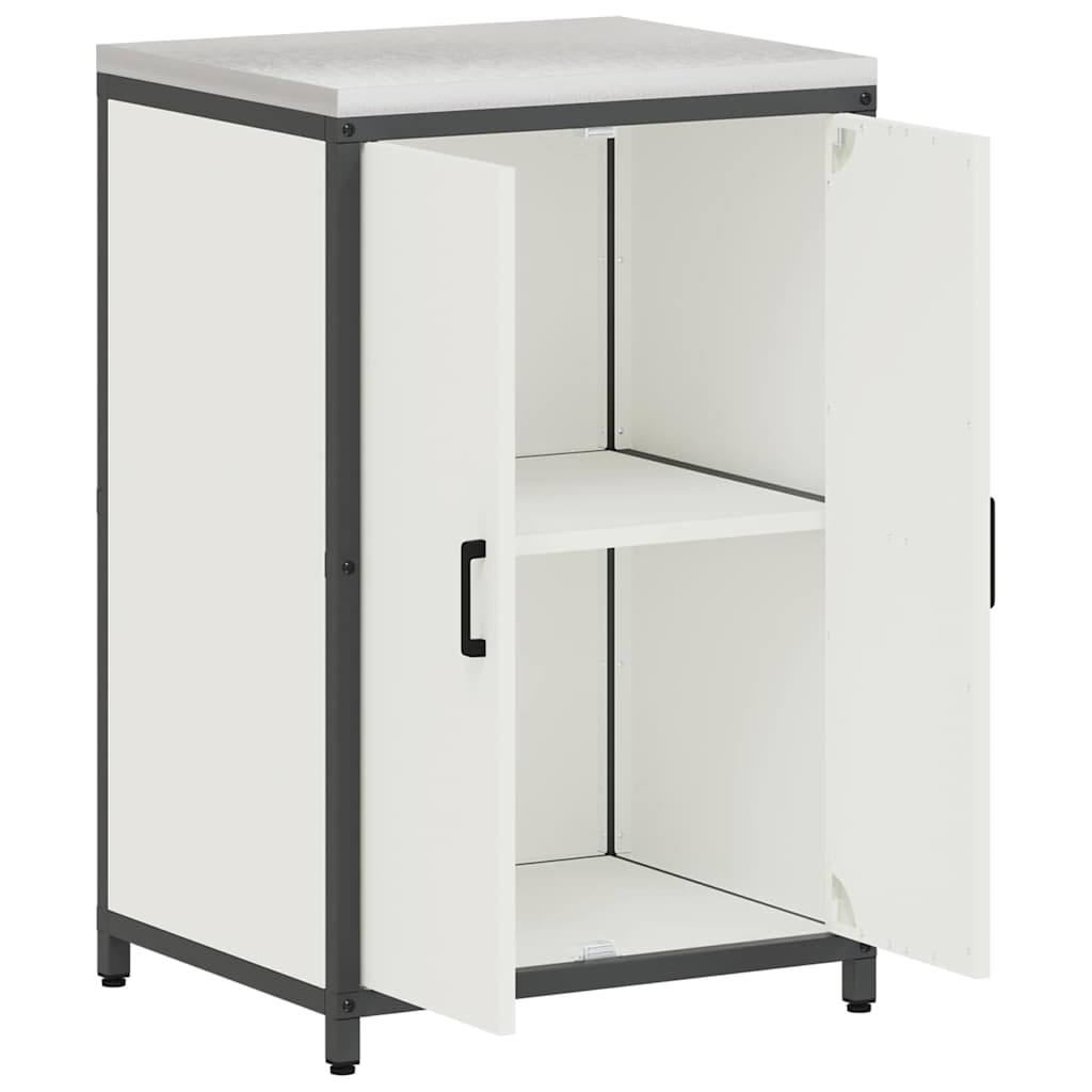 Meuble de rangement de cuisine avec étagère Blanc Acier