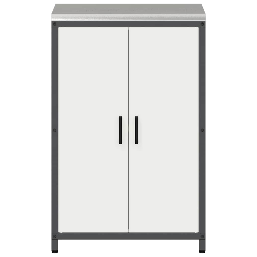 Meuble de rangement de cuisine avec étagère Blanc Acier