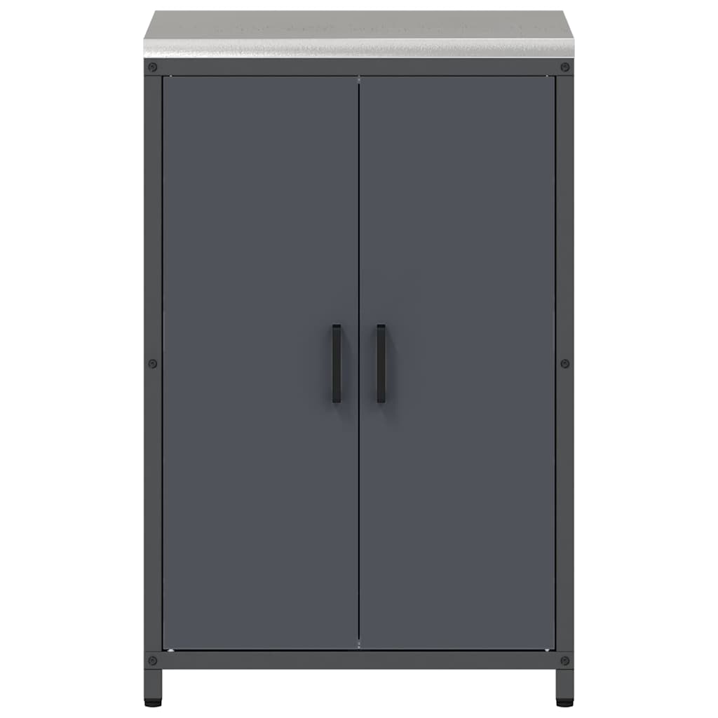 Meuble de rangement de cuisine avec étagère Anthracite Acier