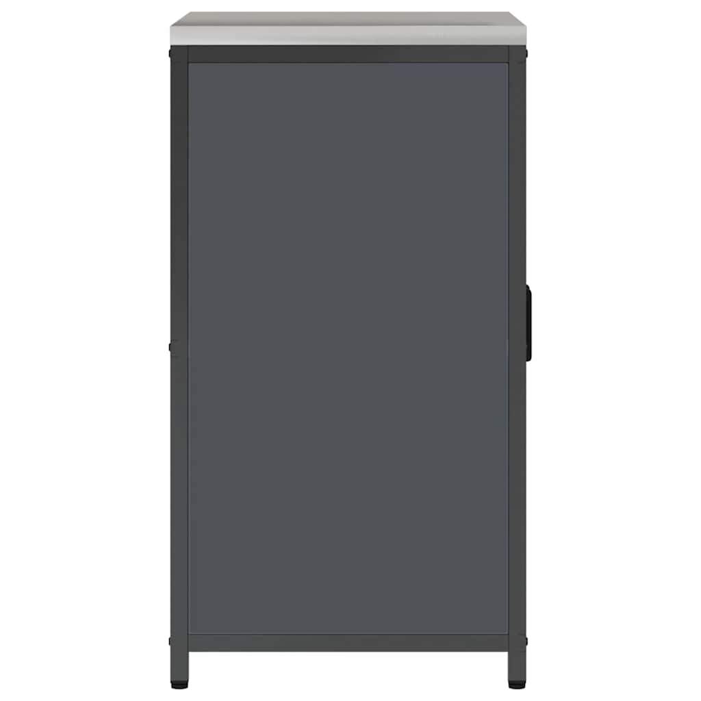 Meuble de rangement de cuisine avec étagère Anthracite Acier