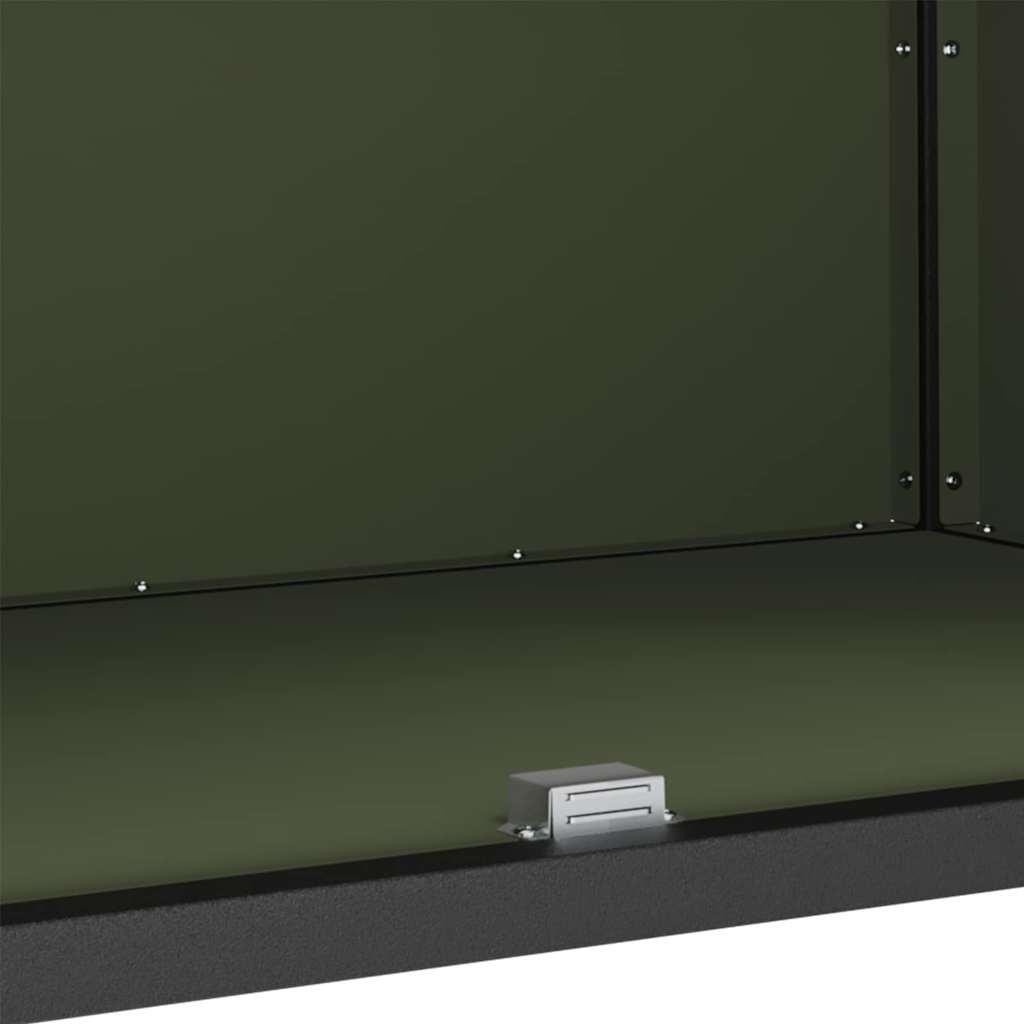 Meuble de rangement de cuisine avec étagère Vert olive Acier